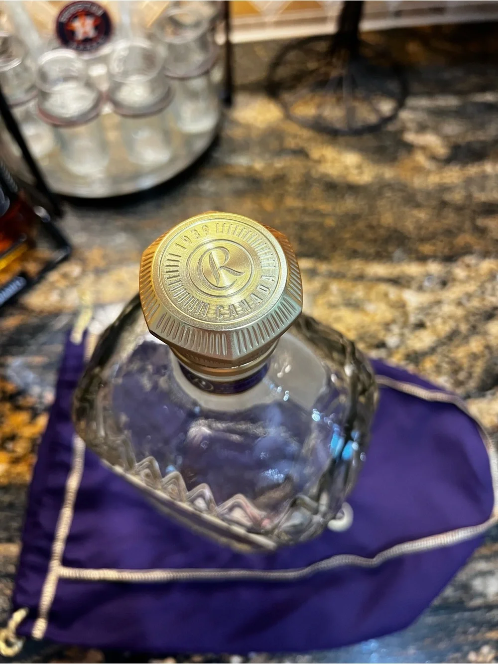 Crown Royal 1.75L Bottle & Purple Velvet Crown Royal Bag